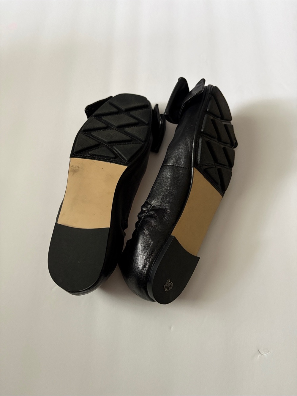 Tory Burch black leather bow flats sz 6 - Picture 7 of 8